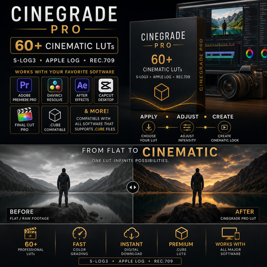 🎬 CineGrade Pro - 60+ Cinematic LUTs