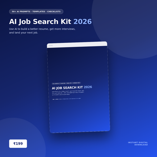 AI Job Search Kit 2026 — Resume, LinkedIn & Interview Prompt System (Digital Download)